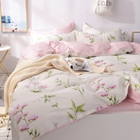 Bộ đồ giường vườn nhỏ tươi Mỹ ba mảnh 40s satin bộ đồ giường bằng vải bông bao gồm bốn bộ - Bộ đồ giường bốn mảnh bộ chăn ga
