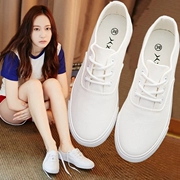 Hoang dã cơ bản giày trắng nữ Hàn Quốc giày vải mùa hè thở giày thường giày sinh viên chic trắng giày phụ nữ