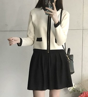 DGJW059 2018 mùa thu mới của Hàn Quốc phiên bản của các hương thơm nhỏ gió trí tuệ thời trang dây kéo áo ngắn nữ áo kiểu nữ đẹp