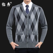 Đặc biệt hàng ngày người đàn ông lớn tuổi của cardigan áo khoác trung niên áo len cha nạp V-Cổ đan của nam giới kinh doanh dày