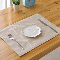 Làm bằng tay làm bằng tay bông và vải lanh đồng bằng placemat cách nhiệt pad vải bông gai kết cấu mục vụ phía tây bảng mat trải bàn