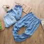 Weibi gấu 2018 mùa xuân và mùa hè trẻ em mới của denim muỗi quần bé trai quần muỗi quần Tiansi Lantern quần mỏng áo sơ mi form rộng nữ