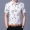 2017 mùa hè mới trung niên nam ngắn tay áo sơ mi lụa kinh doanh lỏng lẻo in hoa T-Shirt daddy