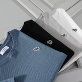 Хлопковая летняя однотонная футболка для отдыха, короткий рукав