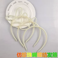 Заколка для волос из жемчуга с бантиком, ободок, 100 шт