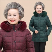 Áo khoác cotton nữ trung niên và già 60-70 tuổi 80 bà mùa đông mặc áo khoác nữ dày xuống áo khoác cotton