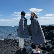 Cổ áo dày cổ áo bánh mì nữ mùa đông Hàn Quốc của phần dài lỏng trên đầu gối áo khoác cotton quần áo thủy sinh - Bông