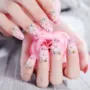 Mang móng tay kết thúc Nail Patch Sparkle Pink Flower Pink Flower Fake Finger Công cụ làm móng 15 - Công cụ Nail bút vẽ nail