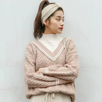 Комплект для школьников, шарф, демисезонный свитер, в корейском стиле, свободный крой, популярно в интернете, 2020