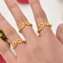 Nhẫn giả vàng đôi nhẫn chính tả siêu mẫu Baosha Jin Xiangyun yêu bạn 10.000 năm nhẫn nữ Tôn Ngộ Không nhẫn nữ