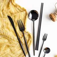 Скандинавские брендовые палочки для еды из нержавеющей стали, комплект, посуда, зеркальный эффект, 4 предмета