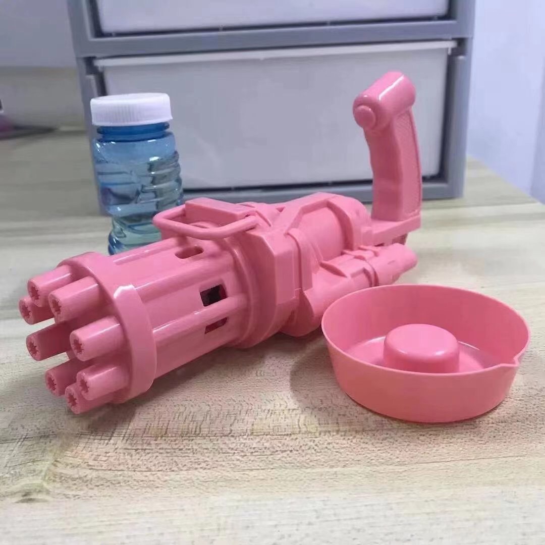 Pink Eight Hole [Battery + Bubble Disk]Tiktok Internet celebrity Electric Justin Gatlin Toys Bubble gun porous Bubbling angel Bubble machine 12 hole Justin Gatlin