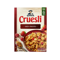 冲饮谷物 quaker/桂格 草莓覆盆子谷物粒即食燕麦片 450g 荷兰进口