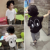 Hàn quốc phiên bản của mùa hè T-Shirt boy 2018 nữ kho báu đen ngắn tay 3 lỏng 5 trắng cá tính bat áo sơ mi đặt 2-8 tuổi Áo thun