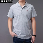 Xe jeep cotton jeep ngắn tay cộng với phân bón XL nam trung niên vạt áo POLO rộng rãi mùa hè từ bi - Áo phông ngắn