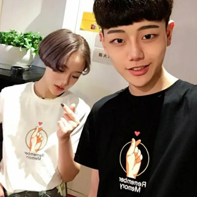 Cặp vợ chồng mùa hè ăn mặc Hàn Quốc phiên bản của hoang dã 2018 mới từ bi lỏng một nửa tay sinh viên ngắn tay T-Shirt triều của phụ nữ quần áo Áo khoác đôi
