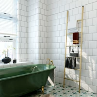 Нордическая лестница полотенце посадка -без ударов на полке ванной комнаты для ванной комнаты для хранения стойки для хранения стойки для хранения вешалка черная