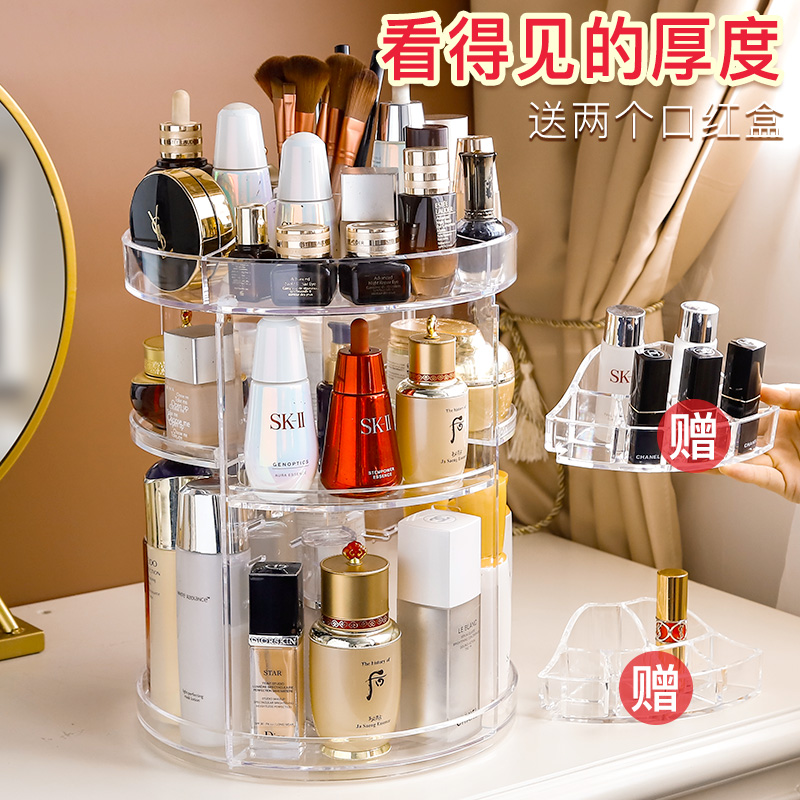 Hộp đựng mỹ phẩm acrylic trong suốt kệ xoay để bàn sản phẩm chăm sóc da bàn trang điểm son môi tiktok ke my pham kệ trưng bày mỹ phẩm đẹp