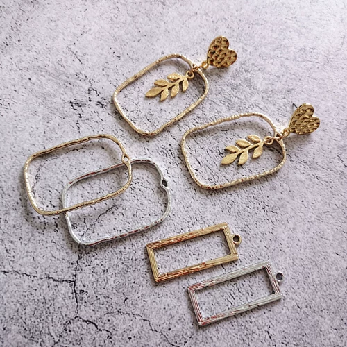 Металлические прямоугольные серьги, вспомогательная подвеска ручной работы, золотой цвет, DIY