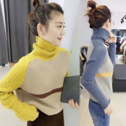 Big C nhà trạm Châu Âu mùa đông phụ nữ 2018 mới hàng Châu Âu cao cổ áo hoang dã cơ sở màu sắc phù hợp với thời trang áo len áo len