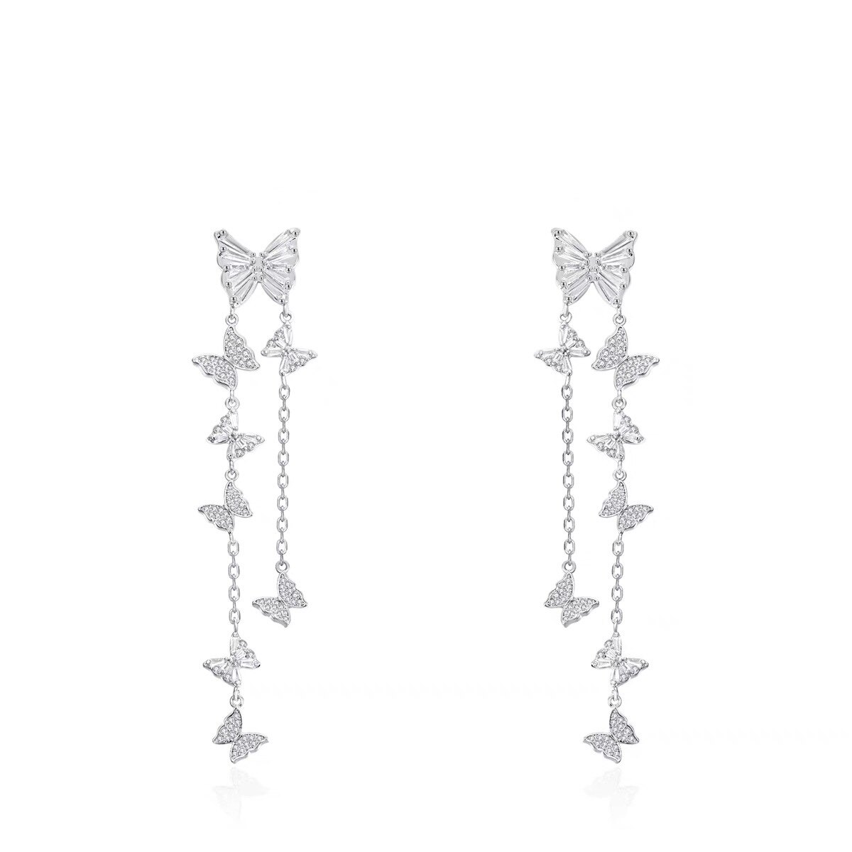 Butterfly Tassel Earrings Full Diamond Ornament For Women_voghion.com