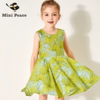 Minipeace hòa bình chim cô gái ăn mặc trong kỳ nghỉ bãi biển trẻ em in váy 2018 mùa hè phong cách mới váy ren công chúa bé gái