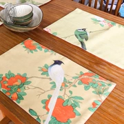 Trung Quốc placemat vải in bảng cách nhiệt pad bát mat coaster bảo vệ trang trí hoa chim bộ đồ ăn pad tấm pad