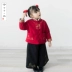 Quần áo năm mới bé gái Tang phù hợp với quần áo mùa đông Quần áo năm mới Quần áo của cậu bé Hán phong cách Trung Quốc cộng với nhung dày thêu - Phù hợp với trẻ em Phù hợp với trẻ em