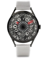 Черная оболочка + Серебряный стальный ремень Милана