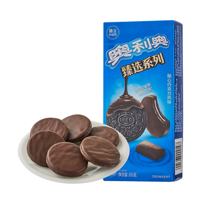 [奥利奥臻选系列融心巧克力涂层饼干 66g/盒]