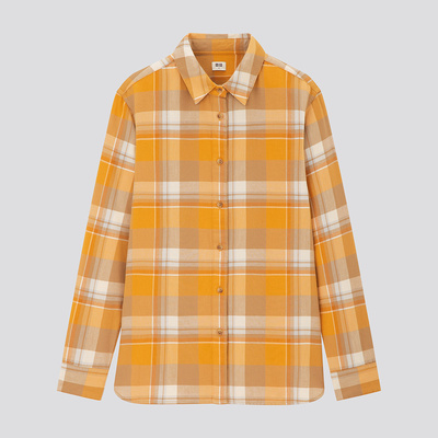 Рубашка для женской фланцевой сетки (длинные рукава) 432614 Uniqlo uniqlo