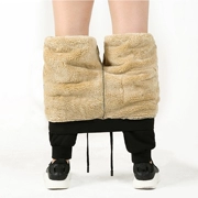 Quần bó sát nam mùa đông cộng với quần nhung dày bằng da cừu cỡ lớn quần rộng giản dị mặc quần chân nhỏ