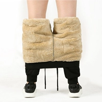 Quần bó sát nam mùa đông cộng với quần nhung dày bằng da cừu cỡ lớn quần rộng giản dị mặc quần chân nhỏ jogger nam
