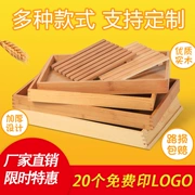 Khay bánh mì bằng gỗ Tấm gỗ nướng hình chữ nhật sáng tạo nhiều lớp bánh tráng miệng - Tấm