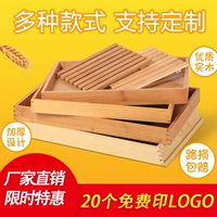 Khay bánh mì bằng gỗ Tấm gỗ nướng hình chữ nhật sáng tạo nhiều lớp bánh tráng miệng - Tấm khay tra go