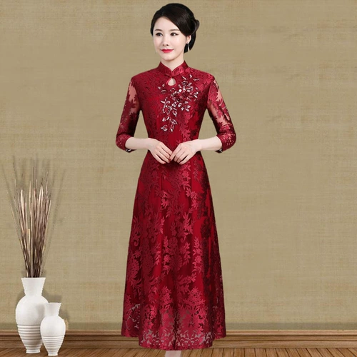 Элитное свадебное платье для мамы, вечернее платье, юбка, ципао, яркий броский стиль