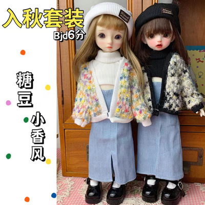 taobao agent Set, doll, knitted clothing, jacket, Chanel style, 30 cm, scale 1:6