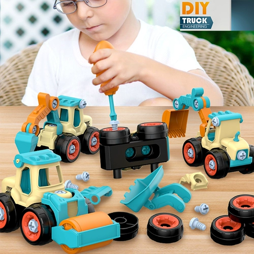 Детский конструктор, съемная машина, интеллектуальная игрушка, комплект для мальчиков, инженерная машина