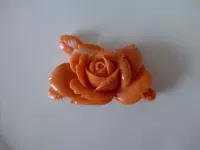 Японская натуральная оранжевая резьба по камню, с драгоценным камнем