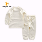 Quần áo trẻ em Tong Tai cotton nam và nữ nửa tuổi Đồ lót trẻ em 1-3 tuổi trẻ em mở vai áo sơ mi quần phù hợp với mùa thu - Quần áo lót