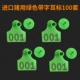 100 комплектов импортируемых ушных макет с зелеными полосами