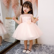Cô gái công chúa váy fluffy trẻ em chủ nhà trang phục buổi tối nước ngoài hoa nhỏ Cô gái váy cưới trang phục piano mùa hè - Váy trẻ em