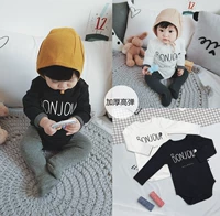 儿 妈 2018 thu đông mới áo blouse dài tay nam và nữ baby cotton tidal suit jumpsuit phiên bản Hàn Quốc của romper jumpsuit bé gái đáng yêu