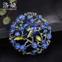 Luoya bạc trâm nữ 925 sterling bạc khí retro retro cloisonne phong cách Trung Quốc magpie trâm phụ kiện mặt dây chuyền sử dụng kép - Trâm cài phụ kiện cài áo giá rẻ