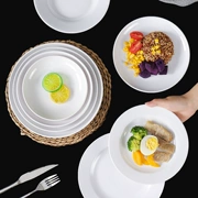 khay nhựa tròn tấm tự chọn món ăn melamine tấm phẳng đĩa platter tấm xương thương mại Melamine tableware trắng