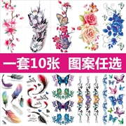 10 mới bướm đào hoa tăng dán hình xăm không thấm nước nữ kéo dài Hàn Quốc sexy mô phỏng sơn cơ thể