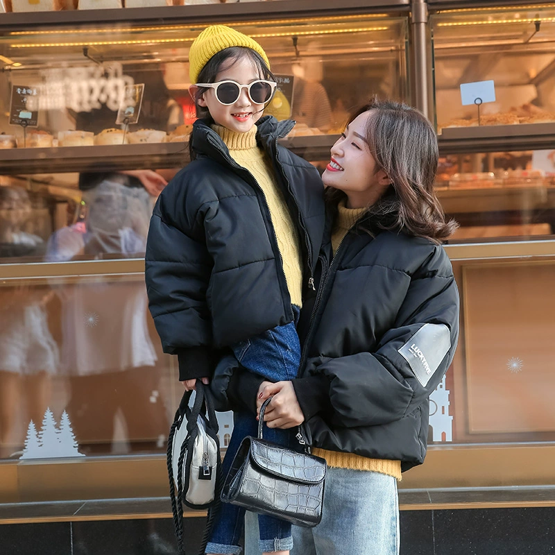 Quần áo bố mẹ cho bé mặc áo bà mẹ mùa đông rộng rãi 2019 Quần áo cotton mới Quần áo nữ bằng vải cotton ngắn kiểu Hàn Quốc - Trang phục dành cho cha mẹ và con