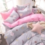 Mùa hè đơn giản ký túc xá sinh viên đơn 1.2 m khăn trải giường quilt cover ba bộ của Bắc Âu ins rửa sạch cotton bốn mảnh giường bộ chăn ga gối đệm giảm giá