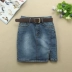 Váy denim xẻ tà mới cho nữ mùa xuân và mùa hè giữa eo cổ điển kết hợp tất cả các kết hợp đàn hồi giảm béo gói giảm béo váy hông váy xẻ tà - Váy Váy