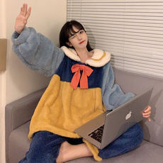 Купальник для пары 可爱睡衣女冬季新款加厚可外穿ins公主风学生毛绒长袖家居服套装 3